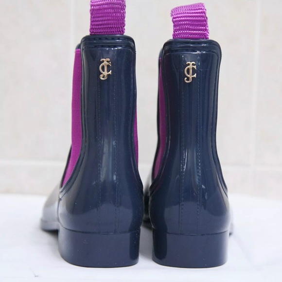 Juicy Couture Women's Navy Harper Ankle Rain Boots Sz. 6/7, 8/9 - Picture 2 of 4